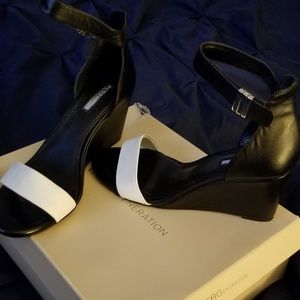 BCBG Wedge two tone Sandals